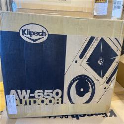 NEW! Klipsch AW-650 2-Way All-Weather Outdoor Speaker, 340W Peak, Pair, Black