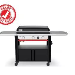 DALLAS LOCATION- AS-IS Weber Slate Griddle 3-Burner Propane Gas 30 in. Flat Top Grill in Black with Thermometer