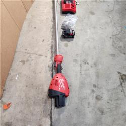 Houston location AS-IS MILWAUKEE M18 FUEL 18V Brushless Cordless 17 in. Dual Battery Straight Shaft String Trimmer with (2) 8.0 Ah Batteries and Charger