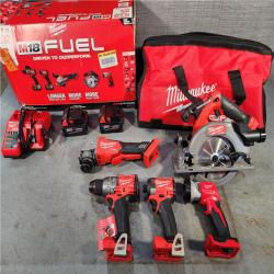 HOUSTON LOCATION - AS-IS (APPEARS LIKE NEW) M18 18-Volt Lithium-Ion Brushless Cordless FUEL Combo Kit (5-Tool) with 2-Batteries, 1-Charger, and Tool Bag