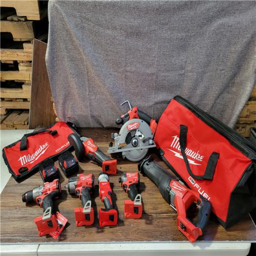 CALIFORNIA NEW MILWAUKEE M18 7-TOOL COMBO KIT (2 BATTERIES, 1 CHARGER, AND 2BAGS INCLUDED)