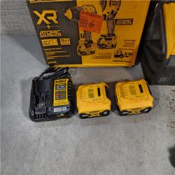 HOUSTON LOCATION - AS-IS DEWALT 20V MAX XR Hammer Drill and ATOMIC Impact Driver 2 Tool Cordless Combo Kit with (2) 4.0Ah Batteries, Charger, and Bag