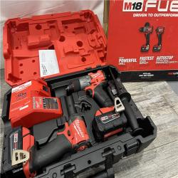 AS-IS MILWAUKEE M18 FUEL 18V Lithium-Ion Brushless Cordless Hammer Drill and Impact Driver Combo Kit (2-Tool) with 2 Batteries