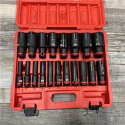 AS-IS Milwaukee 1/2 in Drive IMPACT SOCKET SET, SAE, 19 Pcs