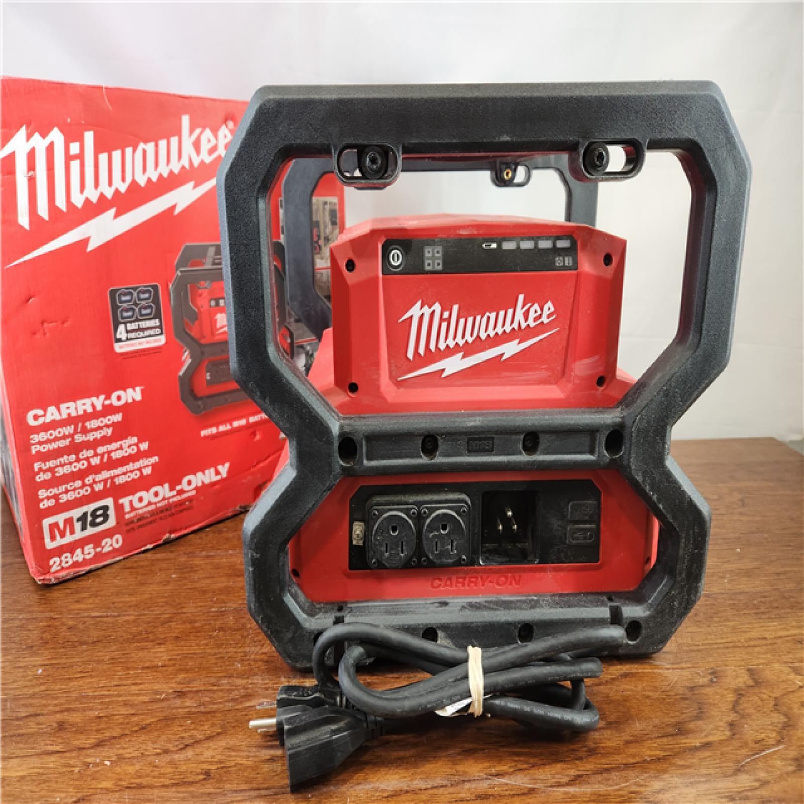 AS-IS Milwaukee M18 Cordless 3600-Watt/1800-Watt Battery Powered Power Supply (Tool Only)