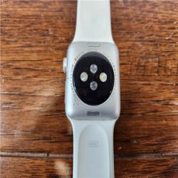 AS-IS Apple Watch Series 3 (GPS) 38mm, White Sport Band, Silver
