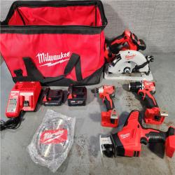 HOUSTON LOCATION - AS-IS (APPEARS LIKE NEW) Milwaukee M18 18-Volt Lithium-Ion Brushless Cordless Combo Kit (4-Tool) with 2-Batteries, 1-Charger and Tool Bag