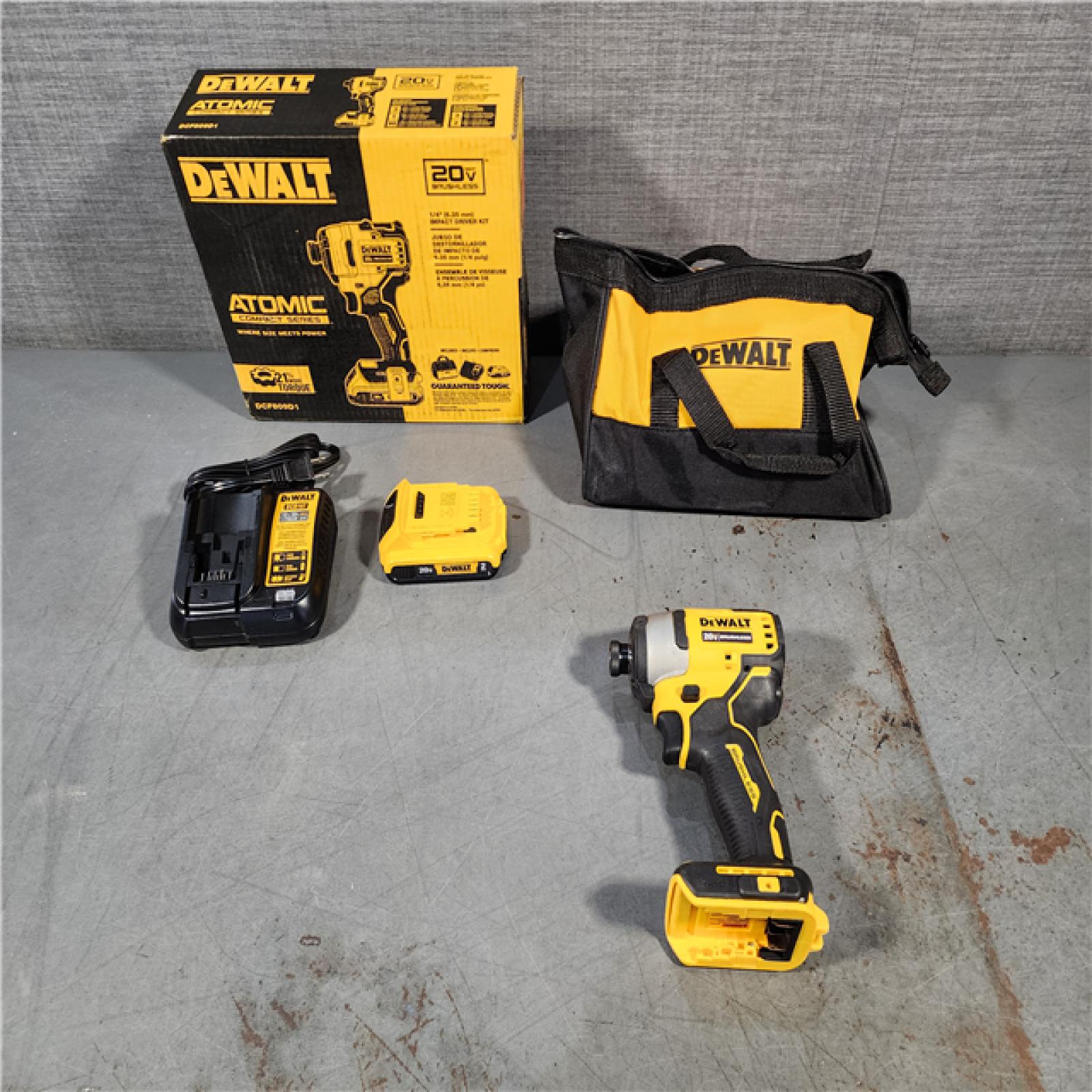 HOUSTON LOCATION - AS-IS DEWALT ATOMIC 20V MAX* Brushless Cordless Compact 1/4 in. Impact Driver Kit