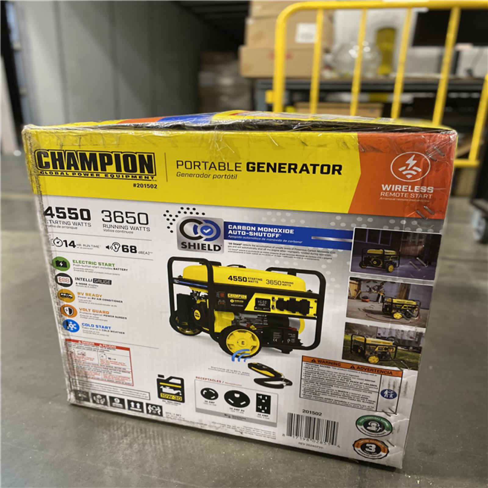 NEW! - Champion Power Equipment 4550/3650-Watt Wireless Remote Start RV Ready Gasoline Powered Portable Generator with CO Shield