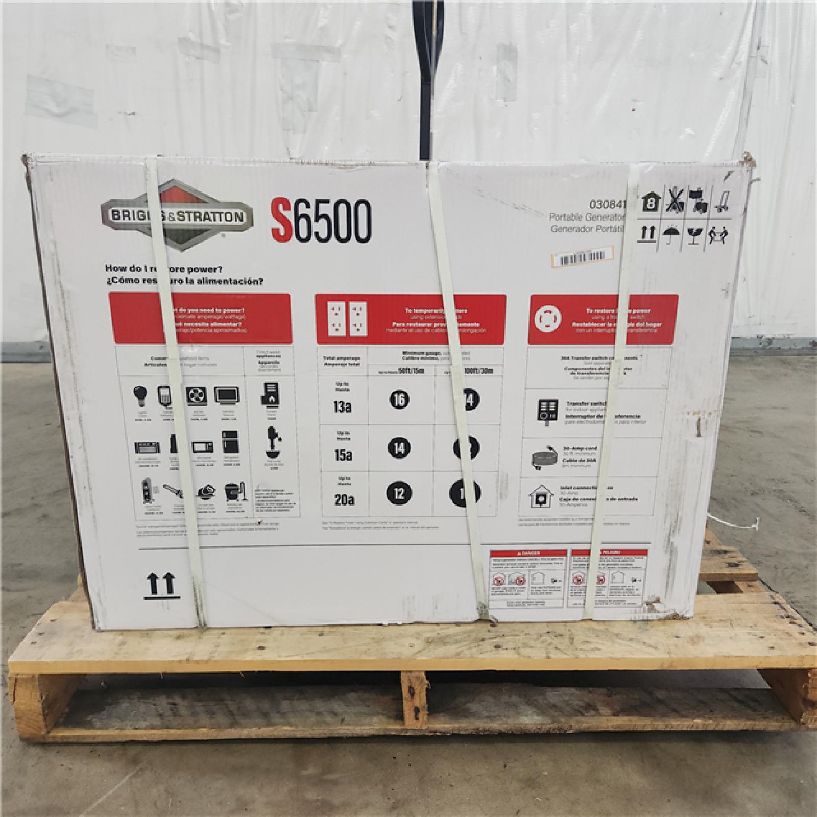 Houston Location - AS-IS BRIGGS & STRATION 6500 WATTS GENERATOR Pallet