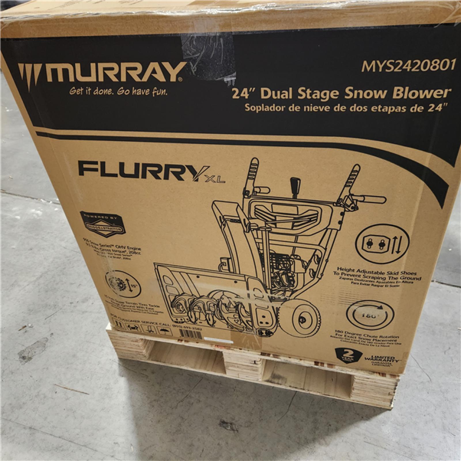 Dallas Location - NEW- Murray Flurry XL 24 in. 208 CC Self Propelled 2-Stage Gas Snow Blower