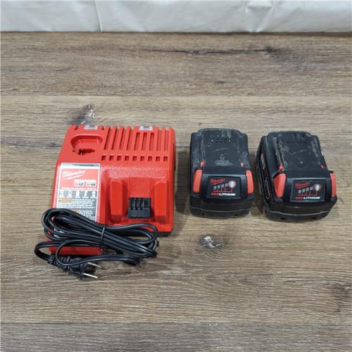 AS-IS Milwaukee M18 18-Volt Lithium-Ion XC Starter Kit with Two 5.0Ah Batteries / Charger (48-59-1852B)