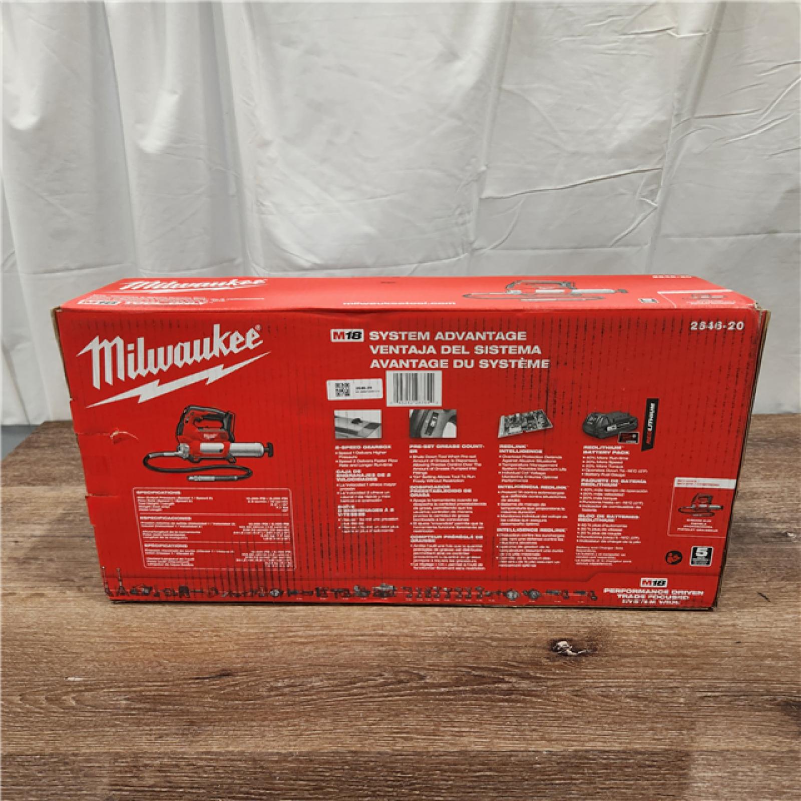 NEW!  Milwaukee Tool 10,000 PSI 14 Oz Battery-Operated Grease Gun - 48 Flexible Hose, 31 Strokes/oz | Part #2646-20