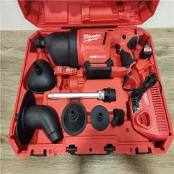 Phoenix Location NEW Milwaukee M12 12-Volt Lithium-Ion Cordless Drain Cleaning Airsnake Air Gun Kit with (1) 2.0Ah Battery, Toilet Attachments