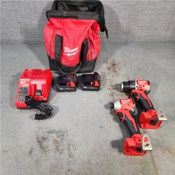 HOUSTON LOCATION - AS-IS M18 18V Lithium-Ion Brushless Cordless Compact Drill/Impact Combo Kit (2-Tool) W/(2) 2.0 Ah Batteries, Charger & Bag