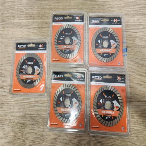 Phoenix Location NEW Sealed RIDGID 4 in. Masonry Cutting Turbo Rim Diamond Saw Blade(5 Packs)