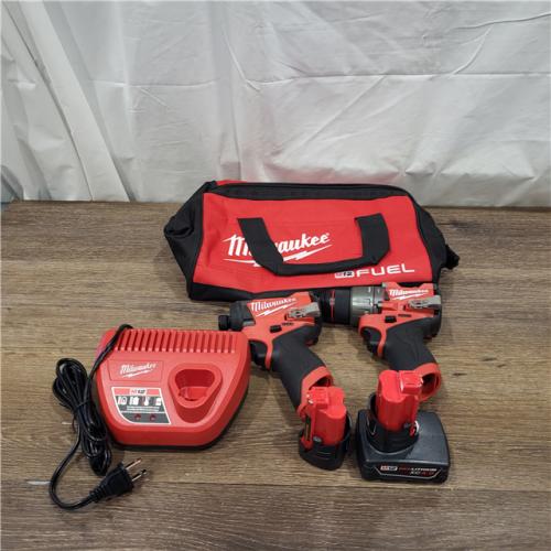 AS-IS Milwaukee 3497-22 12V Brushless Hammer Drill and Impact Driver Combo Kit