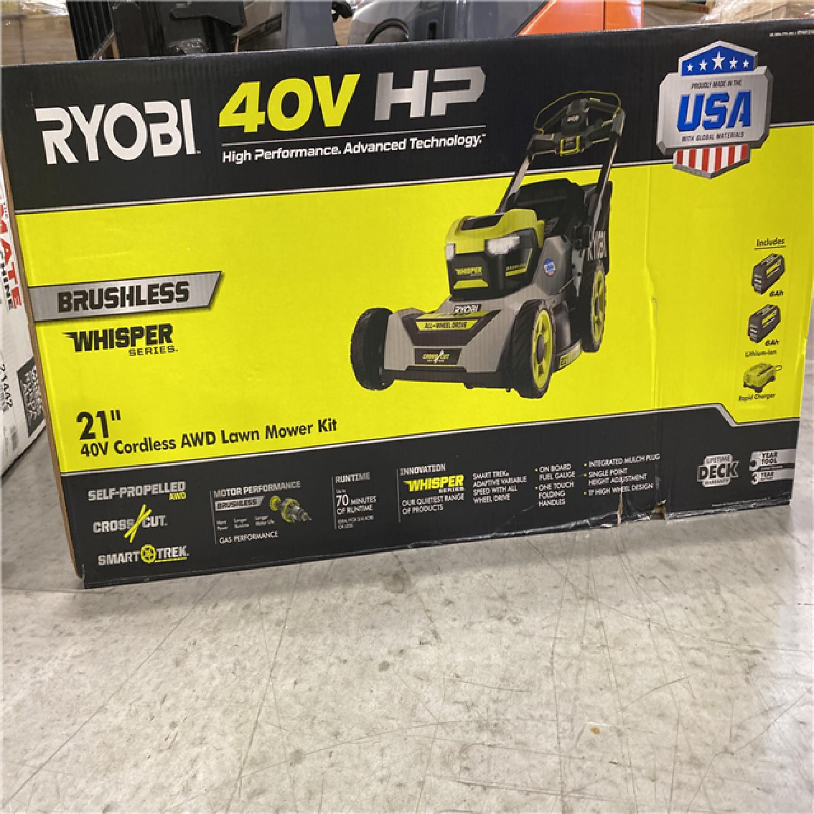 NEW! - RYOBI 40V HP Brushless Whisper Series 21. in Walk Behind Self ...