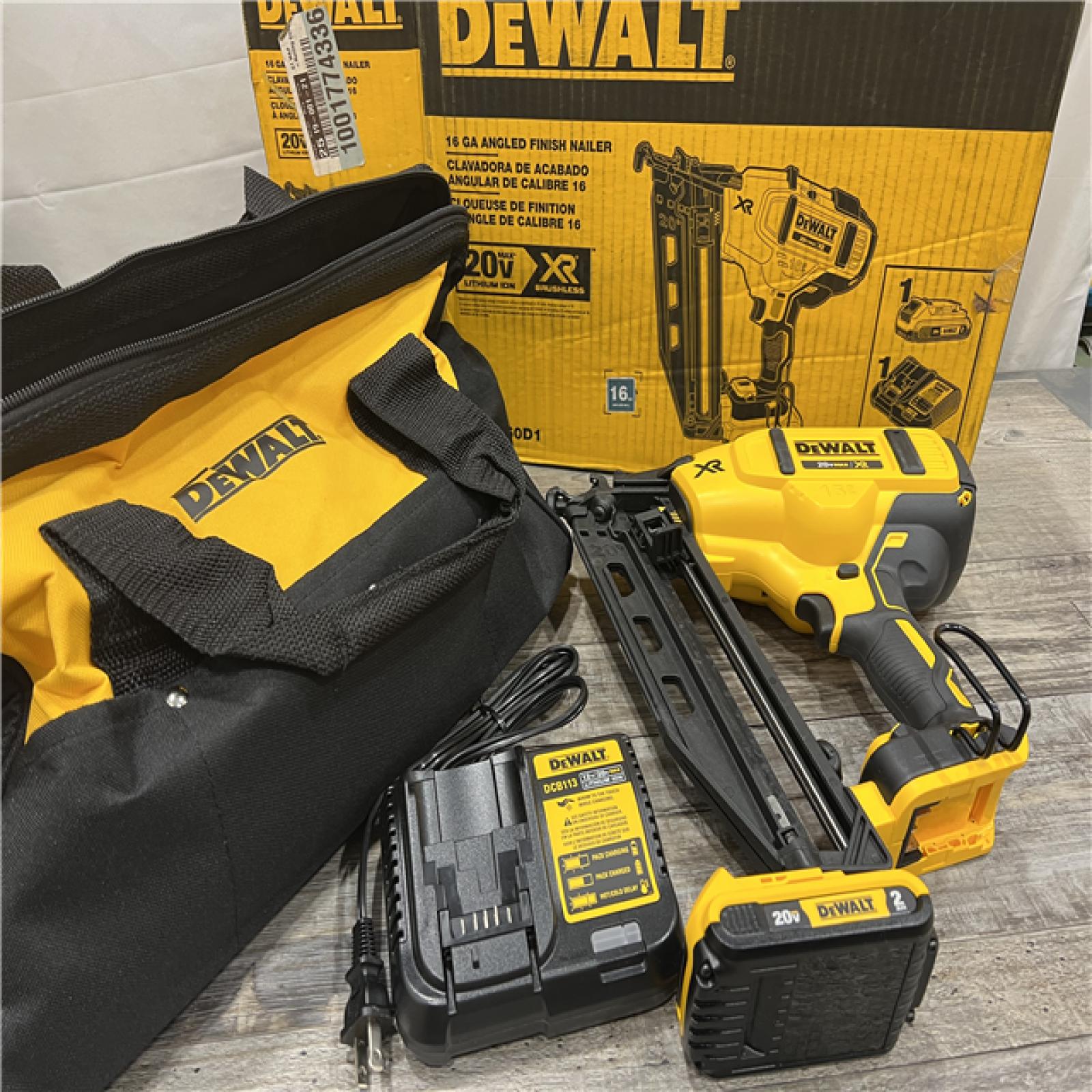 AS-IS DeWalt DCN660D1 20V 16 Gauge Cordless Angled Finish Nailer Kit W/ 2Ah Battery