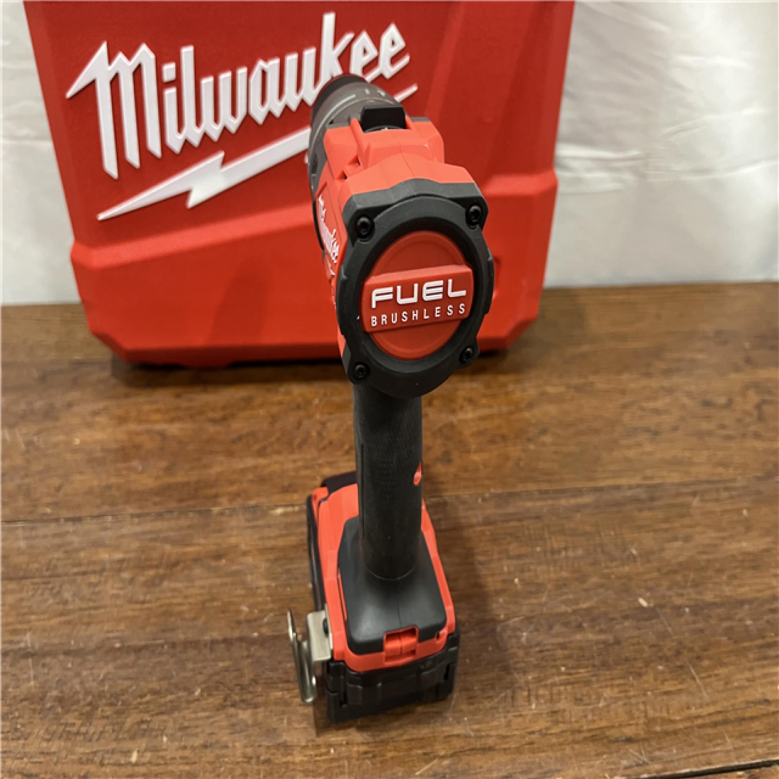 AS-ISMilwaukee 2904-22 Hammer Drill Driver Kit with Batteries  Charger & Tool Case  Red