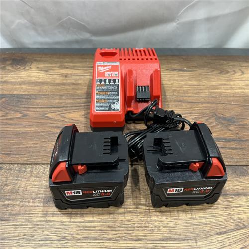 AS-IS Milwaukee M18 18-Volt Lithium-Ion XC Starter Kit with Two 5.0Ah Batteries / Charger (48-59-1852B)