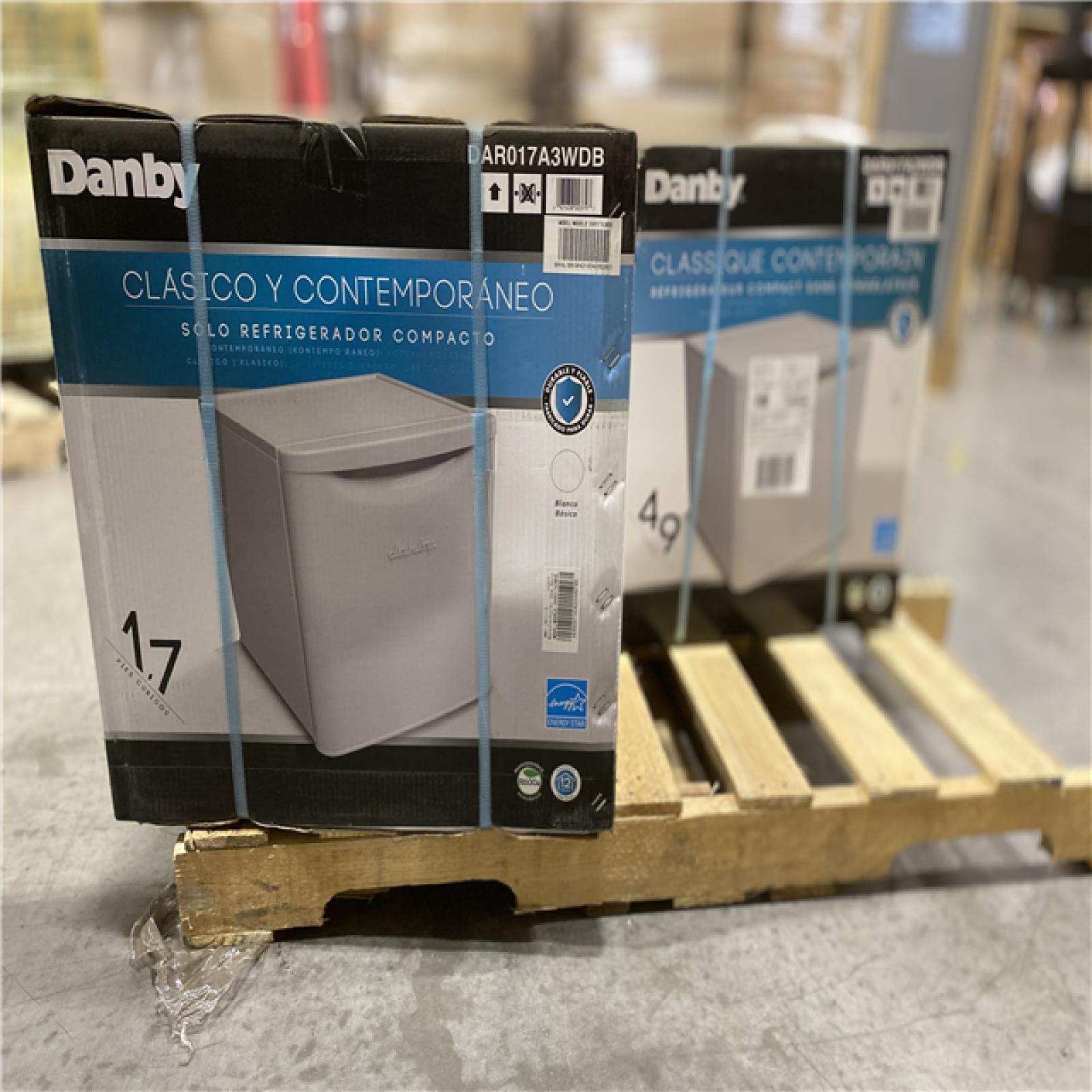 NEW! - DANBY 18-inch, 1.7 cu. ft. Compact Refrigerator PALLET - (3 UNITS)