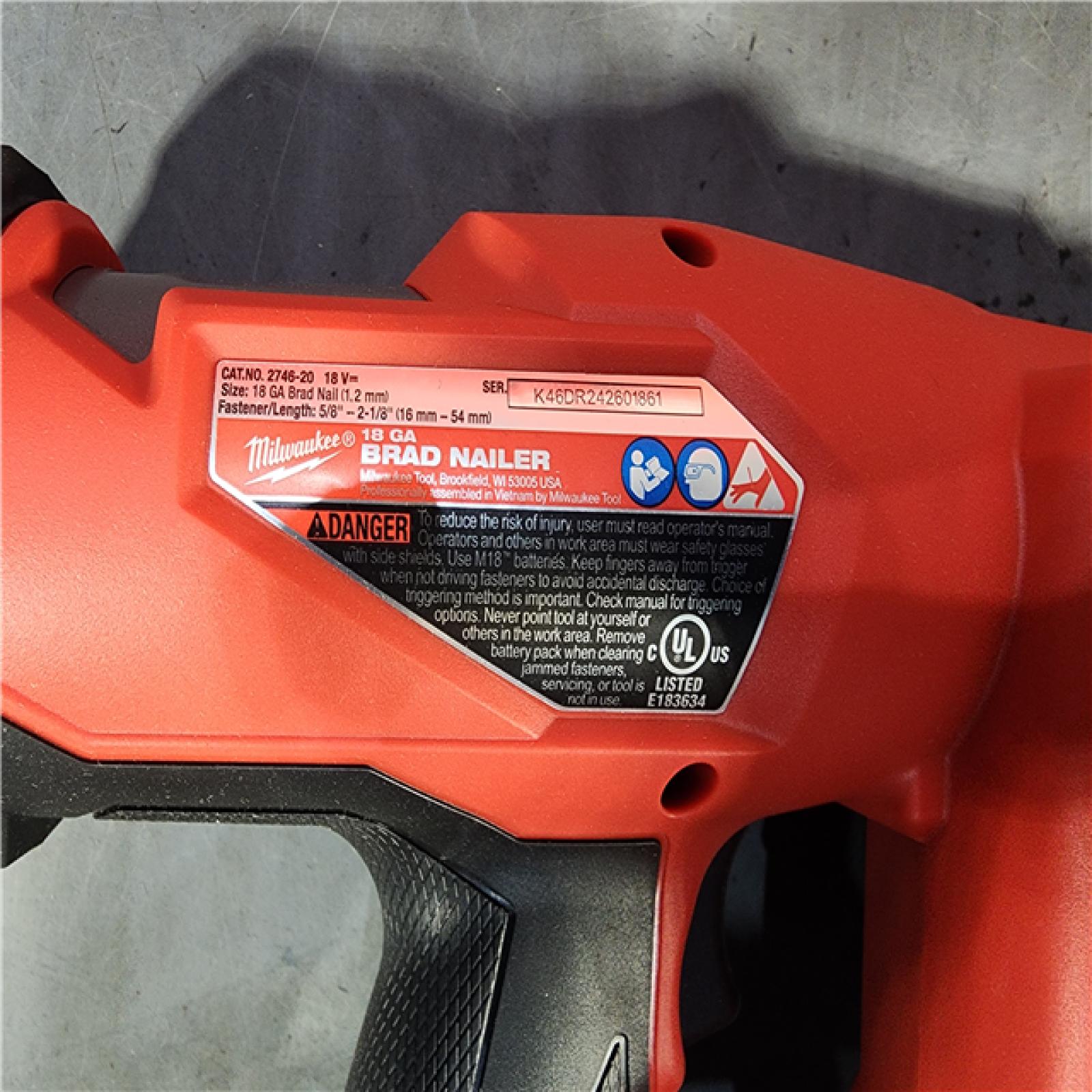 HOUSTON LOCATION - AS-IS Milwaukee M18 Fuel 18V Brushless 18-Gauge Brad Nailer 2746-20 (Bare Tool)