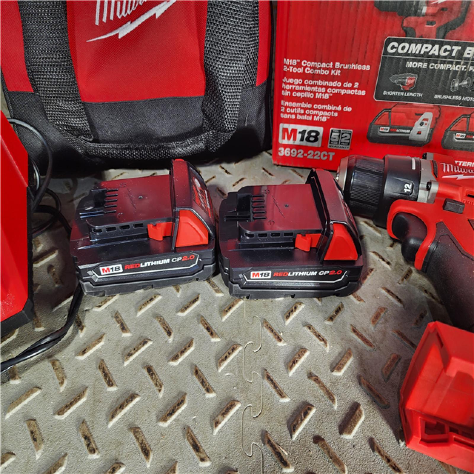 HOUSTON LOCATION - AS-IS Milwaukee M18 Compact Brushless 2-Tool Combo Kit