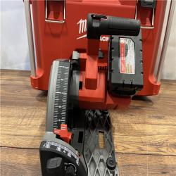 AS IS Milwaukee 2831-21 M18 FUEL 18-Volt Lithium-Ion Brushless Cordless 6-1/2 in. Plunge Track Saw PACKOUT Kit with One 6.0 Ah Battery