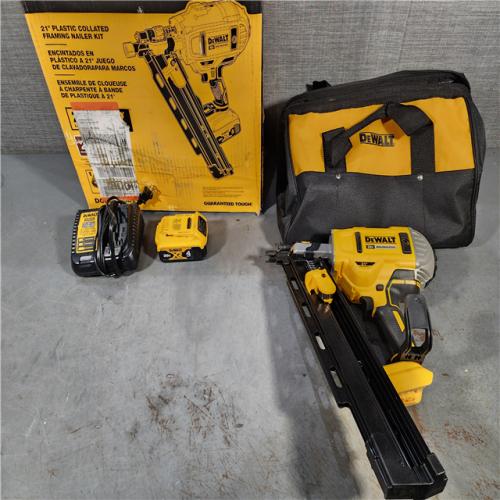 HOUSTON LOCATION - AS-IS DeWalt 20V MAX Collated Cordless Framing Nailer Tool Kit with Rafter Hook