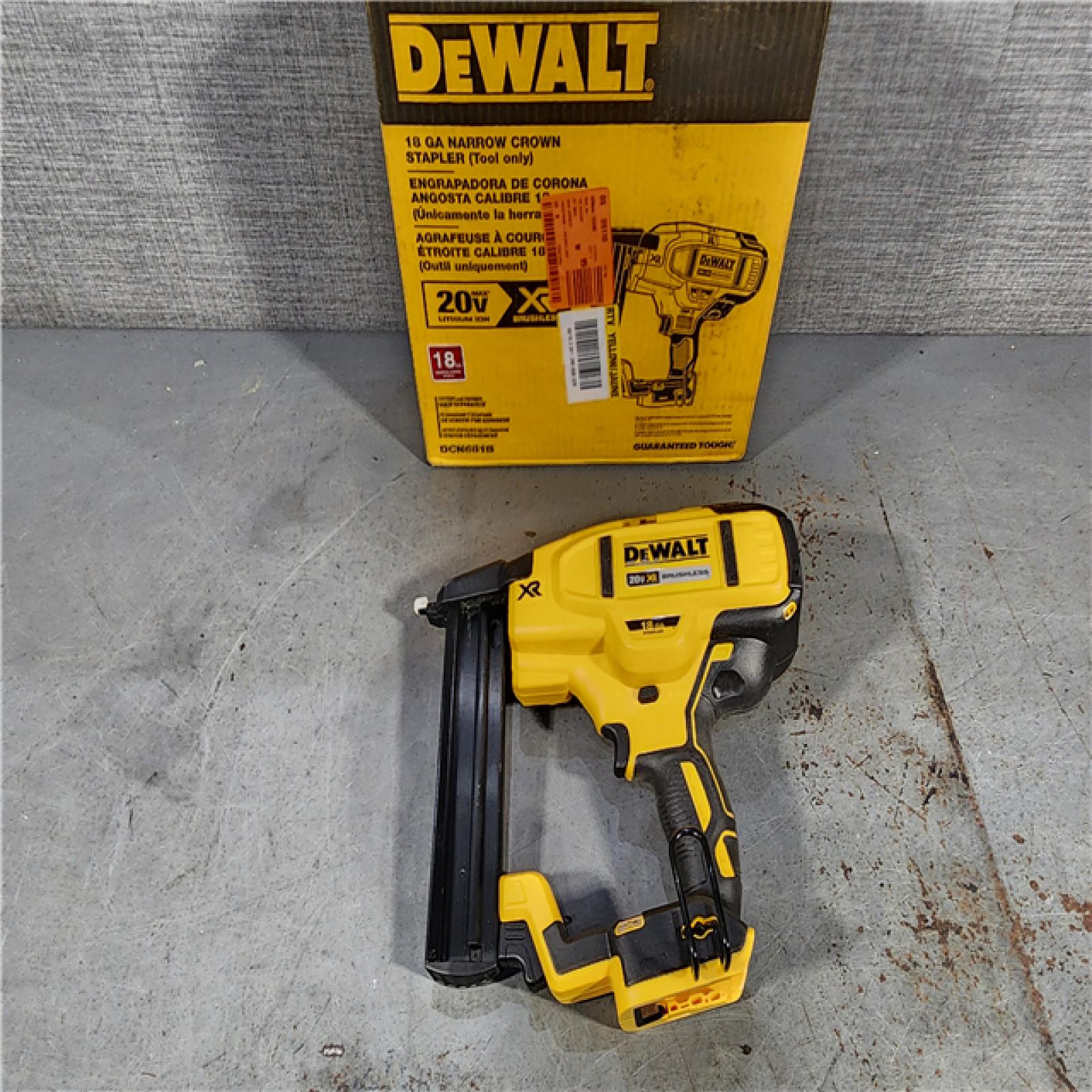 HOUSTON LOCATION - AS-IS DEWALT Cordless 18-Gauge Narrow Crown Stapler (Tool Only)