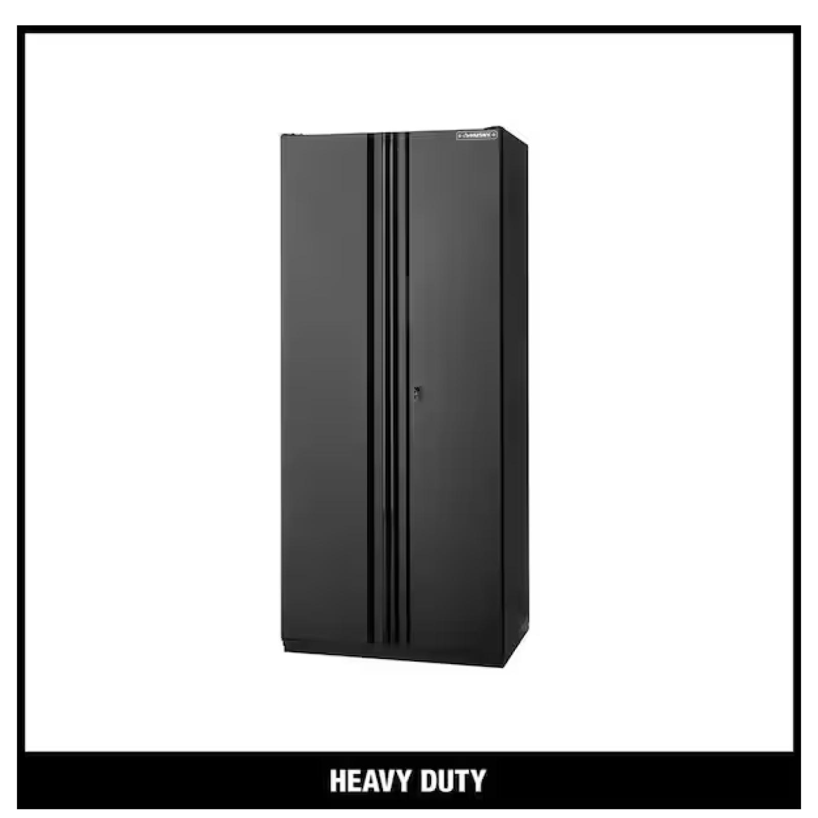 DALLAS LOCATION - Husky Heavy Duty Welded 20-Gauge Steel Freestanding Garage Cabinet in Black (36 in. W x 81 in. H x 24 in. D)