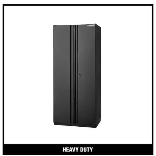 DALLAS LOCATION - Husky Heavy Duty Welded 20-Gauge Steel Freestanding Garage Cabinet in Black (36 in. W x 81 in. H x 24 in. D)