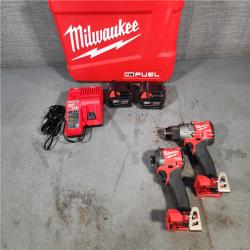 HOUSTON LOCATION - AS-IS Milwaukee M18 FUEL 18V Lithium-Ion Brushless Cordless Hammer Drill and Impact Driver Combo Kit (2-Tool) with 2 Batteries