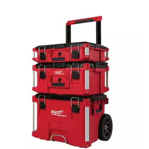 DALLAS LOCATION - Milwaukee PACKOUT 22 in. Rolling Tool Box, 22 in. Large Tool Box and 22 in. Medium Tool Box ProSystem LP Handle