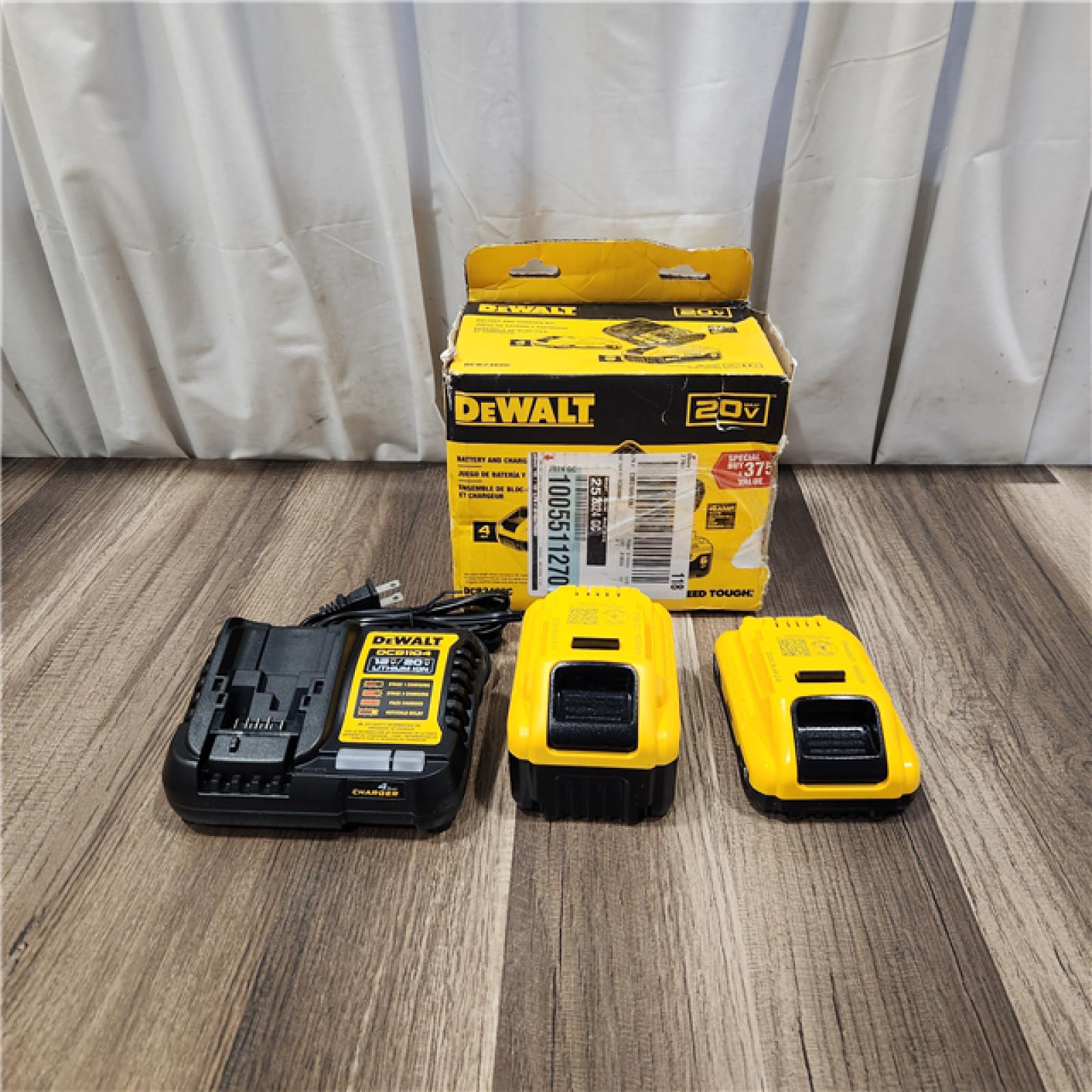 AS IS DEWALT 20V MAX Lithium-Ion 6.0Ah and 4.0Ah Battery and Charger Starter Kit