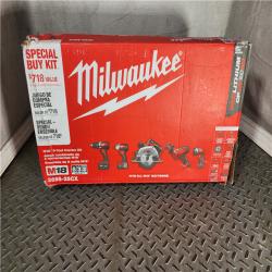 HOUSTON LOCATION - AS-IS (APPEARS LIKE NEW) Milwaukee M18 18-Volt Lithium-Ion Cordless Combo Tool Kit (5-Tool) with (1) 3.0Ah and (1) 1.5Ah Battery, (1) Charger, (1) Tool Bag