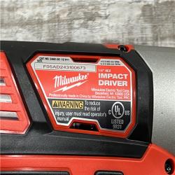 AS-IS MILWAUKEE M12 12V Lithium-Ion Cordless Combo Kit (5-Tool) with Two 1.5Ah Batteries, Charger & Tool Bag