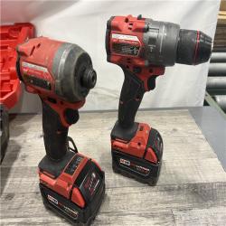 AS-IS MILWAUKEE M18 FUEL 18V Lithium-Ion Brushless Cordless Hammer Drill and Impact Driver Combo Kit (2-Tool) with 2 Batteries