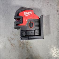 HOUSTON LOCATION - AS-IS Milwaukee 3624-20 12V M12 Lithium-Ion Cordless USB Rechargeable Green Beam Cross Line & 4-Points Laser (TOOL ONLY)