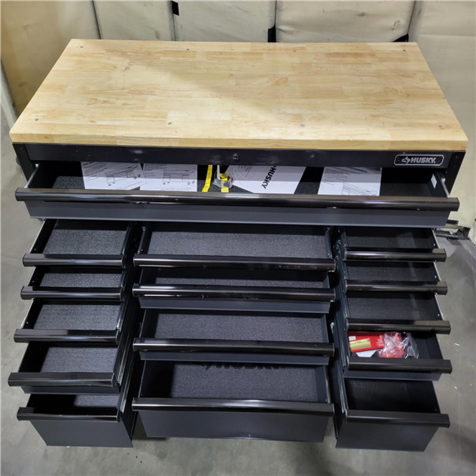 CALIFORNIA AS IS husky professional duty 61 in.15 drawer workbench