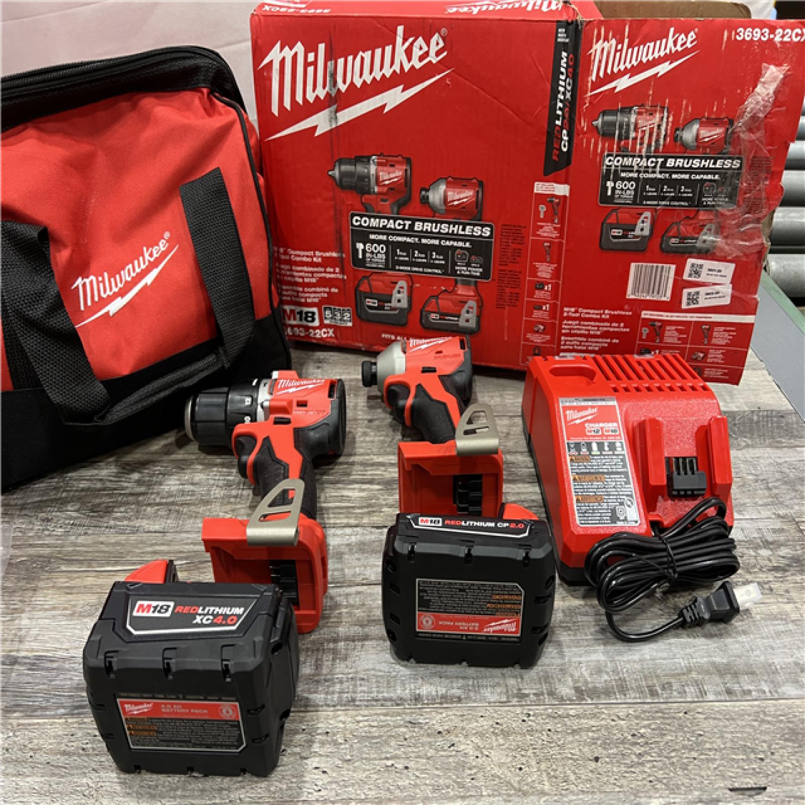 AS-IS Milwaukee M18 Compact Brushless 2-Tool Combo Kit