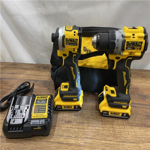 AS IS DEWALT 20V MAX XR Cordless Drill/Driver, ATOMIC Impact Driver 2 Tool Combo Kit, (2) 2.0Ah Batteries, Charger, and Bag