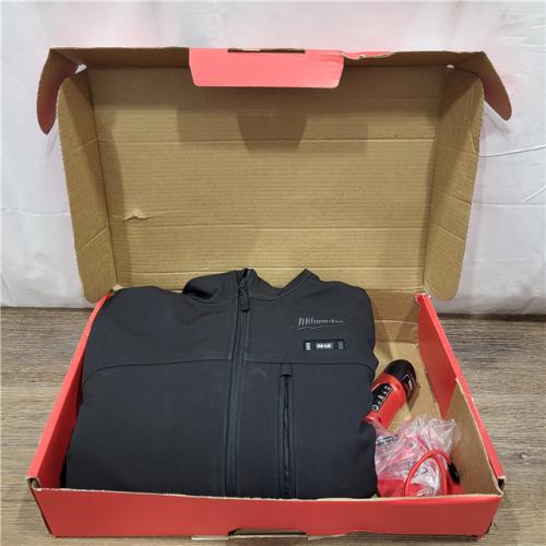 AS-IS Men's X-Large M12 12-Volt Lithium-Ion Cordless Tough Shell Black Heated Jacket with (1) 3.0 Ah Battery and Charger