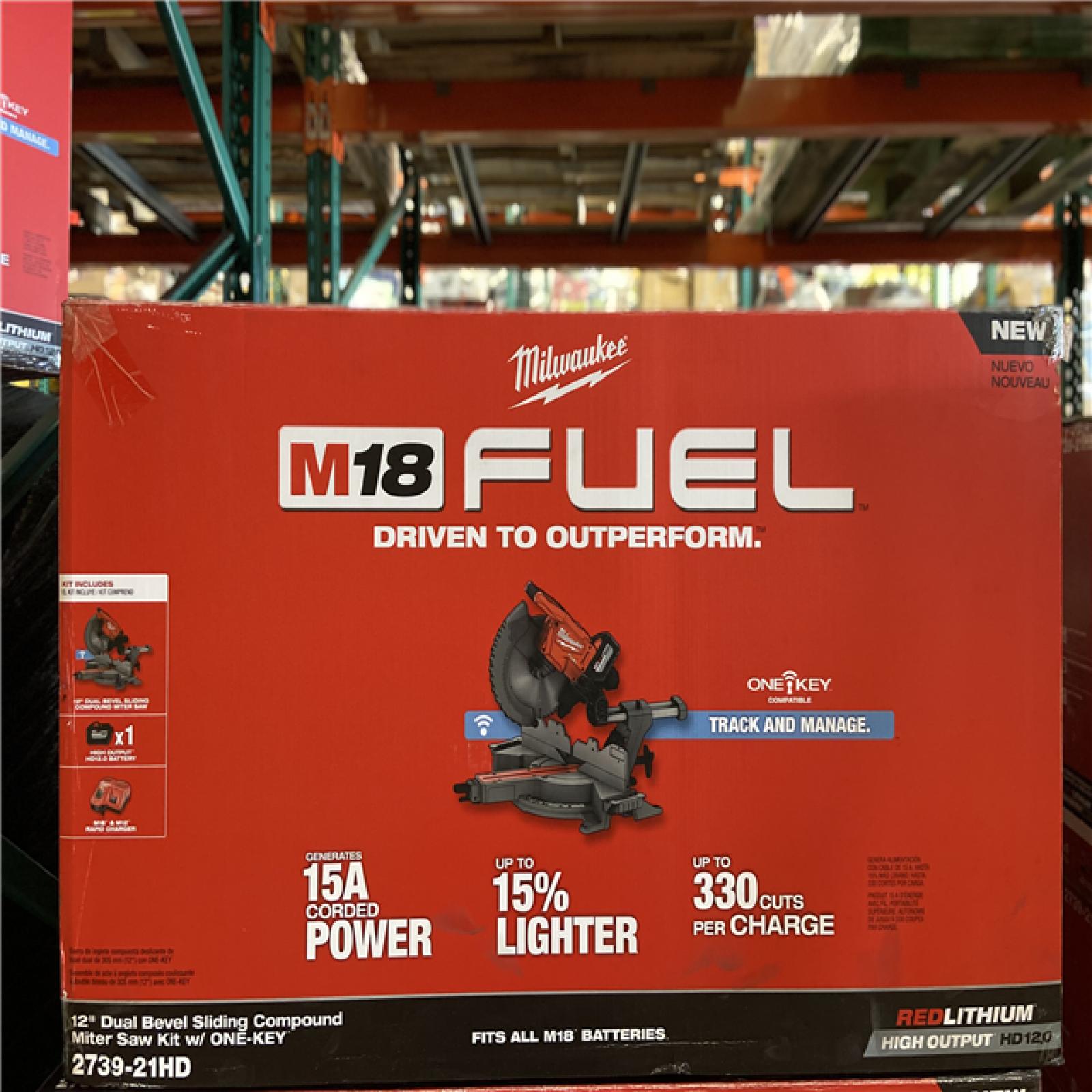 NEW! - Milwaukee M18 FUEL 18V Lithium-Ion Brushless Cordless 12 in. Dual Bevel Sliding Compound Miter Saw Kit with One 12.0Ah Battery