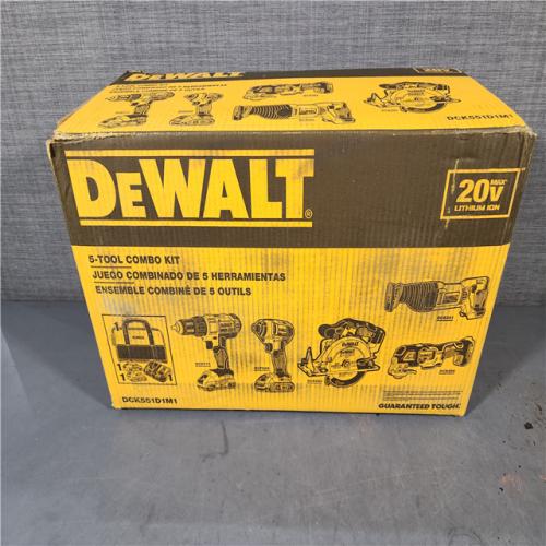 HOUSTON LOCATION - AS-IS (APPEARS LIKE NEW) DEWALT  20V MAX Lithium-Ion Brushless Cordless 5-Tool Combo Kit 4.0