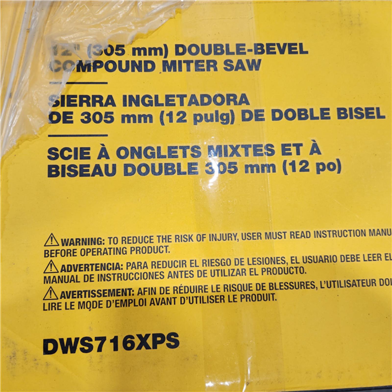 AS-IS NEW Dewalt 15 Amp Corded 12 in. Double-Bevel Compound Miter Saw