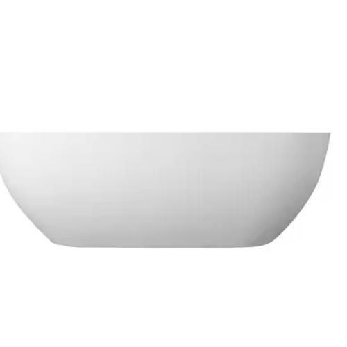 DALLAS LOCATION - CASAINC 69 in. x 22 in. Solid Surface Stone Resin Stand Alone Freestanding Soaking Bathtub in Matte White with Center Drain