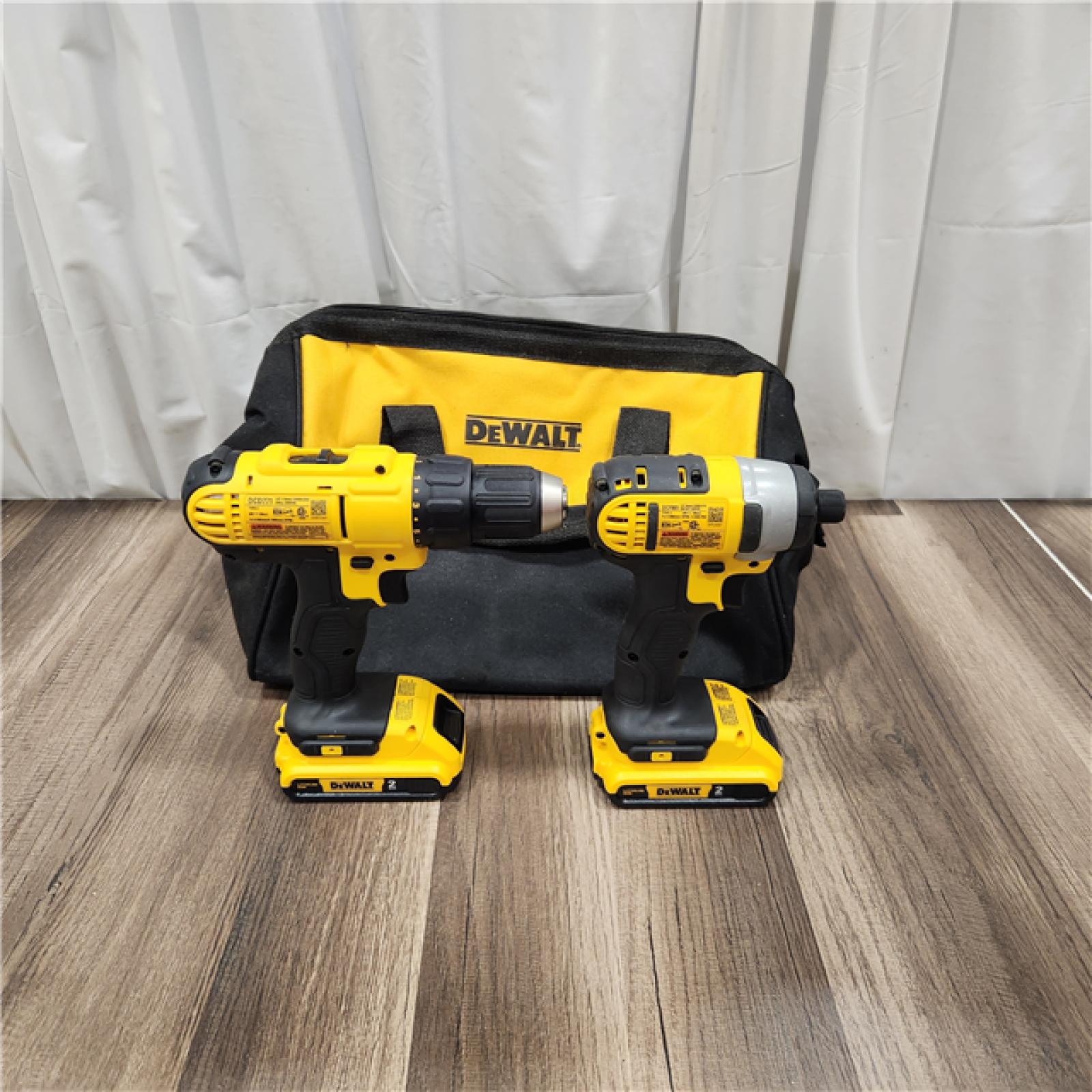 AS IS DEWALT 20V MAX XR Hammer Drill and ATOMIC Impact Driver 2 Tool Cordless Combo Kit with (2) 4.0Ah Batteries, Charger, and Bag