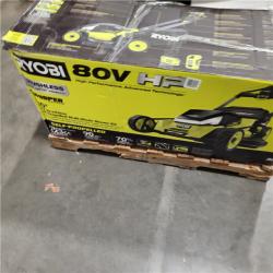 Dallas Location - As-Is RYOBI 80V HP Brushless Battery Cordless Electric 30 in. Multi-Blade Mower with Battery and Charger